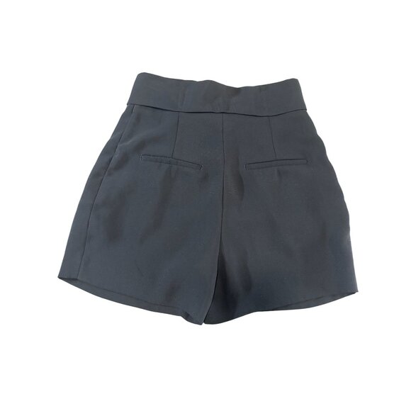 H&M Womens Black High-Waist Tie Belt Shorts Size 4 Polyester Stylish Comfortable - Picture 2 of 7